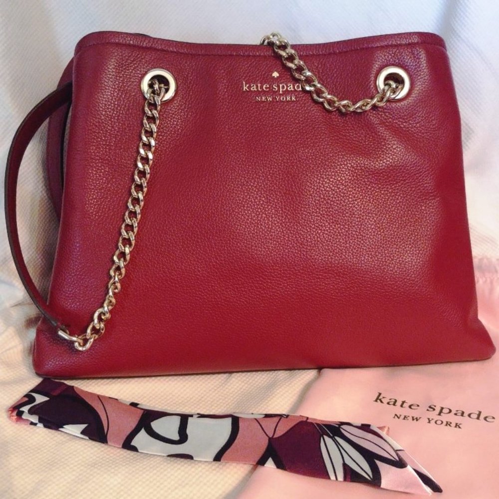 Kate Spade Double Bundle Jordyn Chain Tote w/Wallet in Blackberry Preserve - Picture 15 of 15